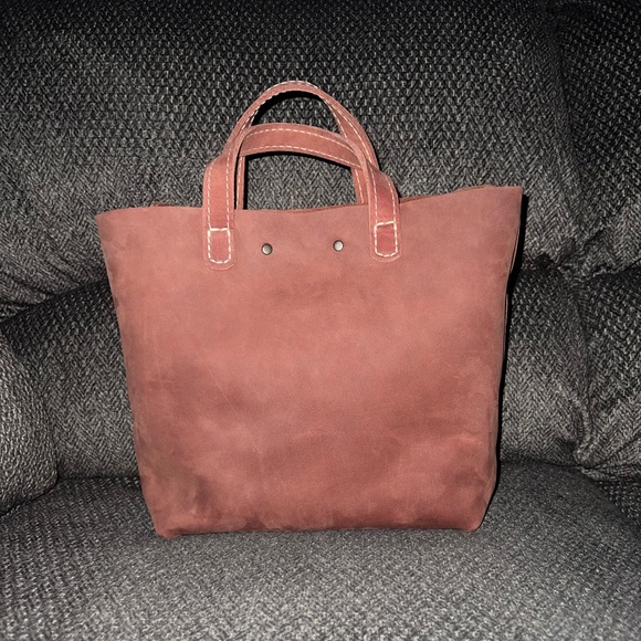 SOLD Portland Leather Goods LOTUS mini snap crossbody tote - Picture 4 of 10